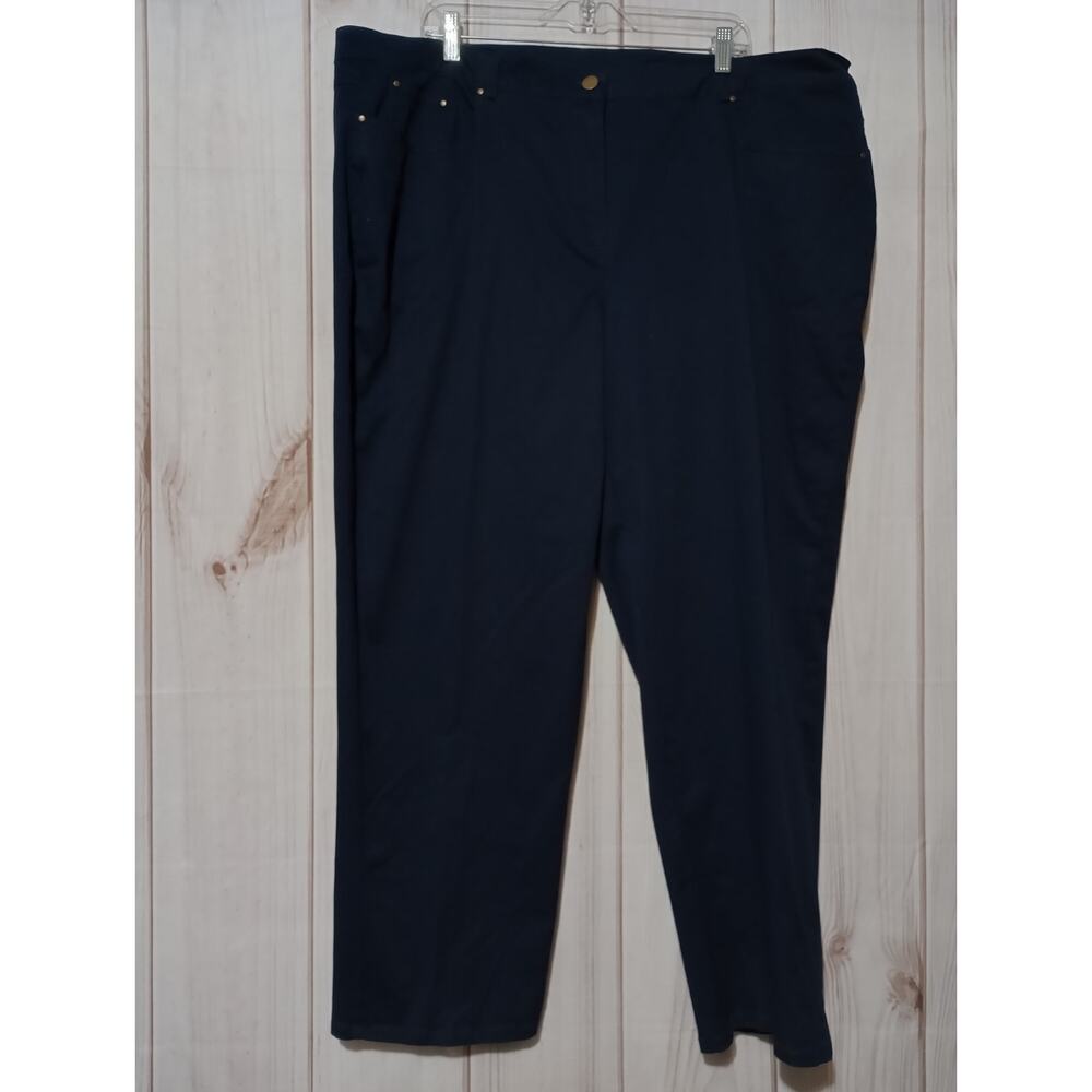 Ruby Rd Navy Chino‎ Comfort Waist Pants - 24W